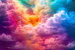 Synthwave rainbow clouds, dreamt, hallucinogenic, peaceful, eccentric background