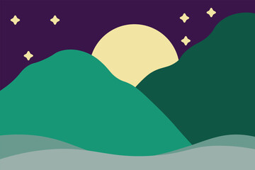 Wall Mural - Background Abstract Vector mountain in the night