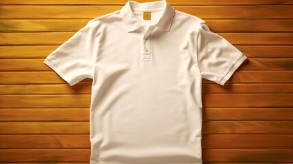 Poster - Blank white Folded Polo T-Shirt layed