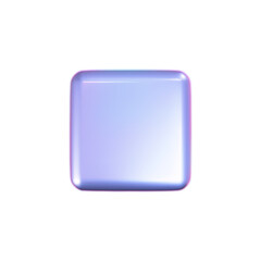 Wall Mural - 3d holographic cube with iridescent chrome effect isolated on white background. render holographic m