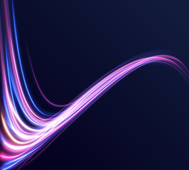 Leinwandbilder - Light trails, golden glitter glow and sparkling flare spiral swirls on transparent background. Particle motion light effect. Abstract fire flare trace lens flares.