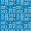 © Katsiaryna - Classic Dominoes. Board Game Vector Seamless Pattern for Kids. Blue Background with Scattered Domino Stones. Blue background, games, fun, entertainment, funny time.
