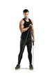 © Khushboo Sumeet/peopleimages.com - Fitness, training and portrait of man with focus on resistance band exercise isolated in a transparent or png background. Health, wellness and young athlete or strong person workout for muscle growth