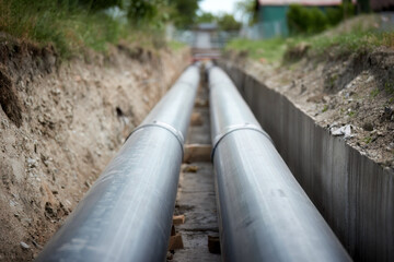 pre-insulated hot water pipes. greening of the heating network in the housing estate. efficiency of 