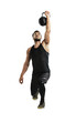 © Khushboo Sumeet/peopleimages.com - Exercise, muscular and kettlebell with a bodybuilder man isolated on a transparent background for a workout. Fitness, weight lifting and strong with a young male athlete training for health on PNG