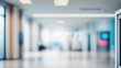 Leinwandbild Motiv Light blurred background. The hall of an office or medical institution with panoramic windows and a perspective. Generative Ai