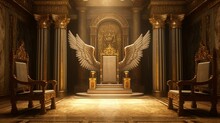 Illustration Of Heavenly Throne Room. AI Generative