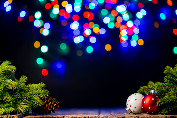 Aufkleber - Christmas tree branch with decor