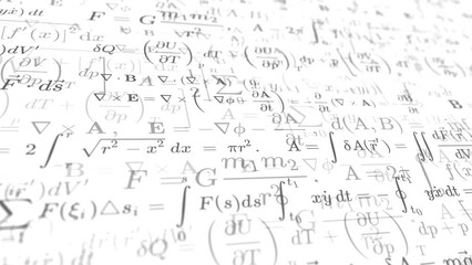 Wall Mural - background with school formulas.education at school.