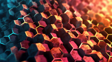 Poster - Futuristic Connections: Abstract Hexagon Design on Technology Background. 
