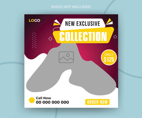 Wall Mural - Exclusive shoes collection for men social media post web banner template