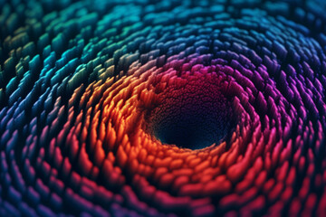 Poster - An abstract representation of a fingerprint, with vibrant and contrasting colors,  Generative AI technology.