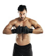 © Khushboo Sumeet/peopleimages.com - Isolated man, mma portrait and fist together for fight, training and focus by transparent png background. Young fighter, martial arts athlete and ready for contest, competition or fitness for sports
