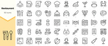 Set Of Restaurant Icons. Simple Line Art Style Icons Pack. Vector Illustration