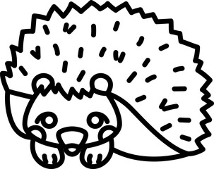 Wall Mural - hedgehog animal zoo outline drawing 