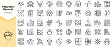 Set Of Simple Outline Infographic Elements Icons. Simple Line Art Style Icons Pack. Vector Illustration