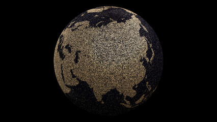 Wall Mural - Glitter Earth on black background