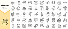 Set Of Cooking Icons. Simple Line Art Style Icons Pack. Vector Illustration