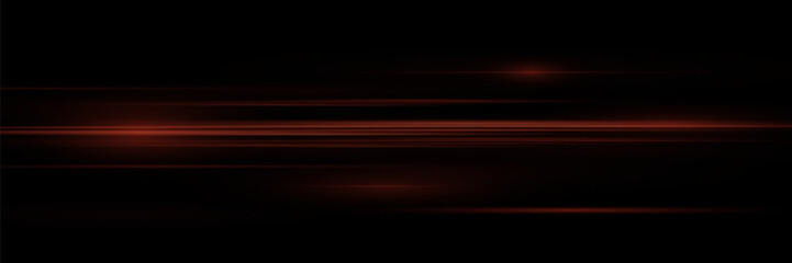 abstract red speed neon light effect on black background. vector illustration.