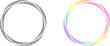 虹色の波の輪による円形の枠
