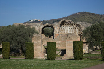 2023.03.18 Tivoli, Hadrian's Villa, UNESCO World Heritage on the outskirts of Rome, 
evocative image of the ruins of the villa that belonged to Emperor Hadrian (II AD)