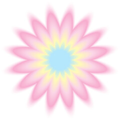 Wall Mural - abstract blur gradient flower shape in pastel color, y2k style element for social post, banner, post