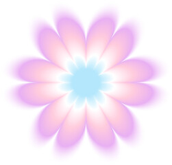 Wall Mural - purple aura flower, y2k blur gradient shape for social post, banner, poster, png isolated on transpa
