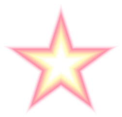 Wall Mural - blur gradient star yellow shape in pastel color, y2k style element for social post, banner, poster, 