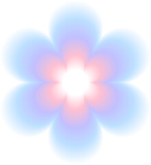 Wall Mural - abstract blur gradient blue flower shape in pastel color, y2k style element for social post, banner,