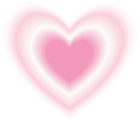 Wall Mural - abstract blur gradient heart shape in pastel color, y2k style element for social post, banner, poste