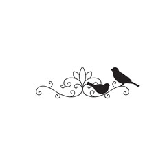 Elegant scroll frame with birds