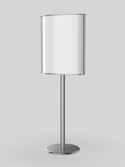 Wall Mural - floor standing sign holder curved totem poster light advertising display stand. 3d render illustrati
