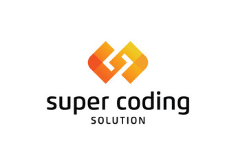 Poster - Code coding developer gradation style logo design