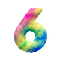 Poster - Colorful fluffy clouds alphabet numbers from 0 to 9. This is a part of a set which also includes uppercase and lowercase letters, punctuation marks, symbols, shapes, and frames