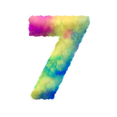 Poster - Colorful fluffy clouds alphabet numbers from 0 to 9. This is a part of a set which also includes uppercase and lowercase letters, punctuation marks, symbols, shapes, and frames
