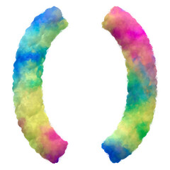 Poster - Colorful fluffy clouds alphabet symbols and punctuation marks. This is a part of a set which also includes uppercase and lowercase letters, numbers, shapes, and frames