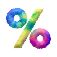 Poster - Colorful fluffy clouds alphabet symbols and punctuation marks. This is a part of a set which also includes uppercase and lowercase letters, numbers, shapes, and frames