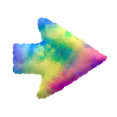 Poster - Colorful fluffy clouds arrow shapes. This is a part of a set which also includes uppercase and lowercase letters, numbers, punctuation marks, symbols, and frames