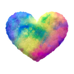 Poster - Colorful fluffy cloud heart shape, love symbol. This is a part of a set which also includes uppercase and lowercase letters, numbers, symbols, other shapes and frames