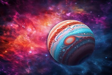 Wall Mural - planet jupiter copy space generative ai