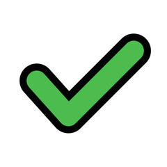 Poster - Simple check mark icon. Option. Complete. Vector.