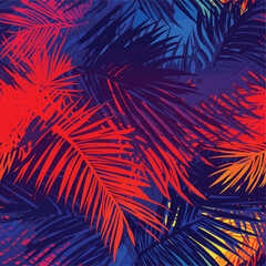 Canvas Print - Seamless Colorful Hawaii Palms Pattern. Seamless pattern of Hawaii Palms in colorful style. Add color to your digital project with our pattern!