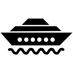Poster - Ship Icon: A visual depiction of a ship or boat, representing water transportation, maritime activities, or the presence of a ship-related feature or service