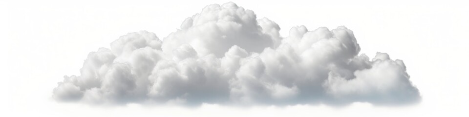Fototapete - White clouds isolated on white background. Generative AI
