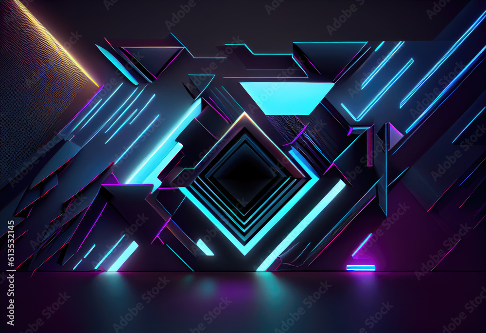 Vibrant Illumination: Neon light abstract with illuminated lighting ...