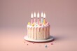 © olga_demina - pink birthday cake, enhanced by a festive party backdrop.with copy space