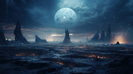 Wall Mural - Digital painting surrealism landscape
