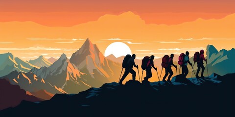 ai generated. ai generative. mountain outdoor nature wild adventure travel journey summer hot season