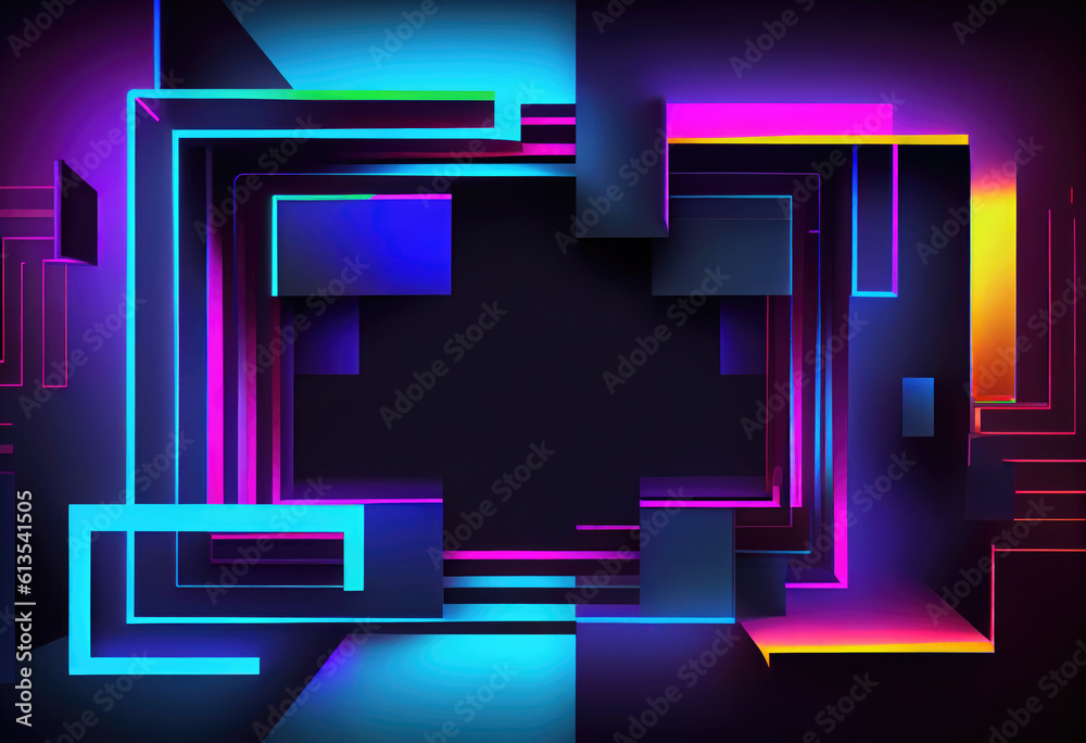 Vibrant Illumination: Neon light abstract with illuminated lighting ...