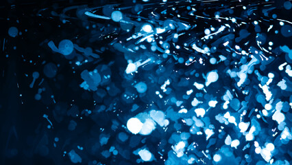 Wall Mural - abstract blue bokeh defocus glitter blur background.